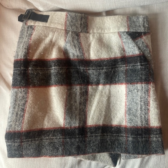 Free People Plaid Wool Asymmetrical Skitt - Picture 2 of 3